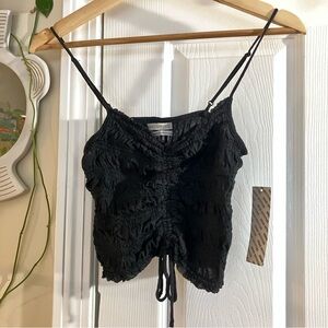 Urban Outfitters Black Ruched Camisole NWOT
